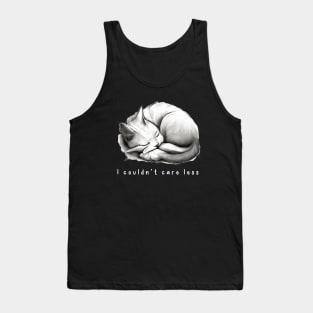 "I couldn't care less" sleeping sarcastic cat Tank Top